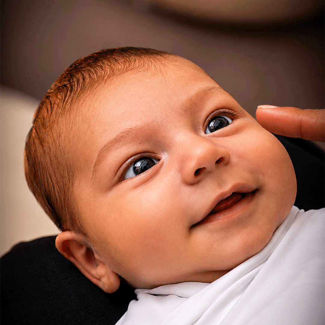 Baby photography themed studio portrait
